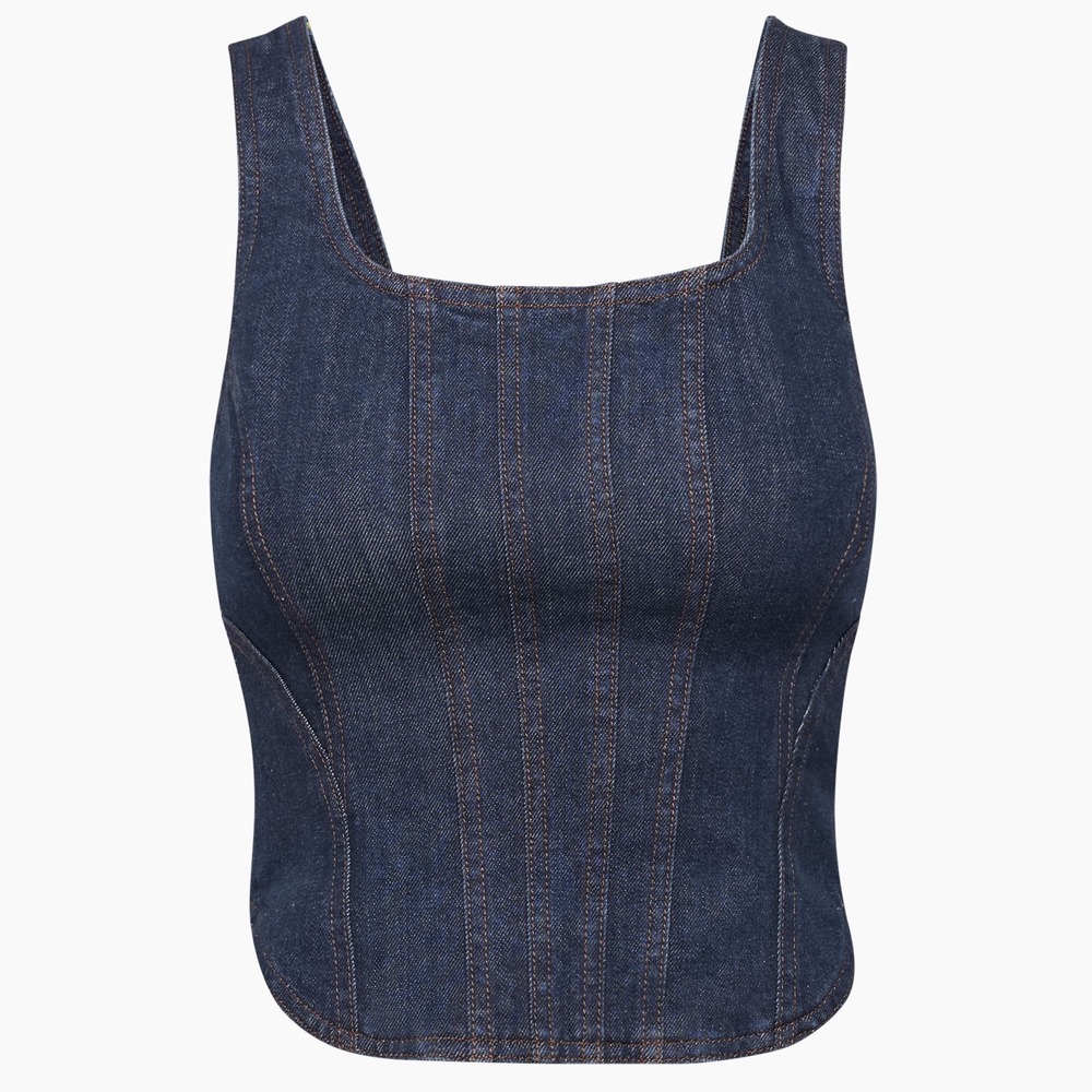 Denim Forum Aritzia: Nikki Denim Bustier